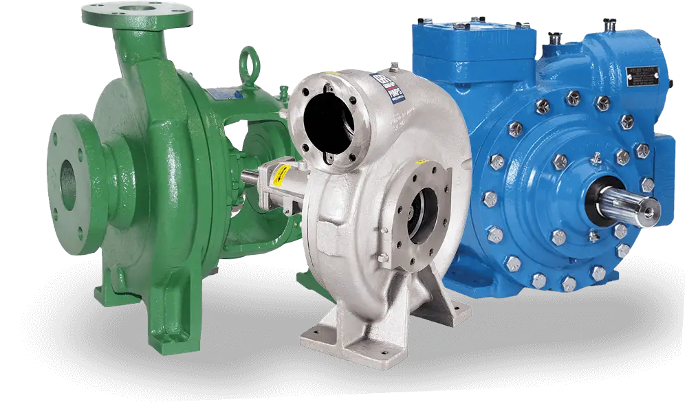 Precision industrial pumps – Green and blue fluid handling pumps from OILMENS Fluid Handling
